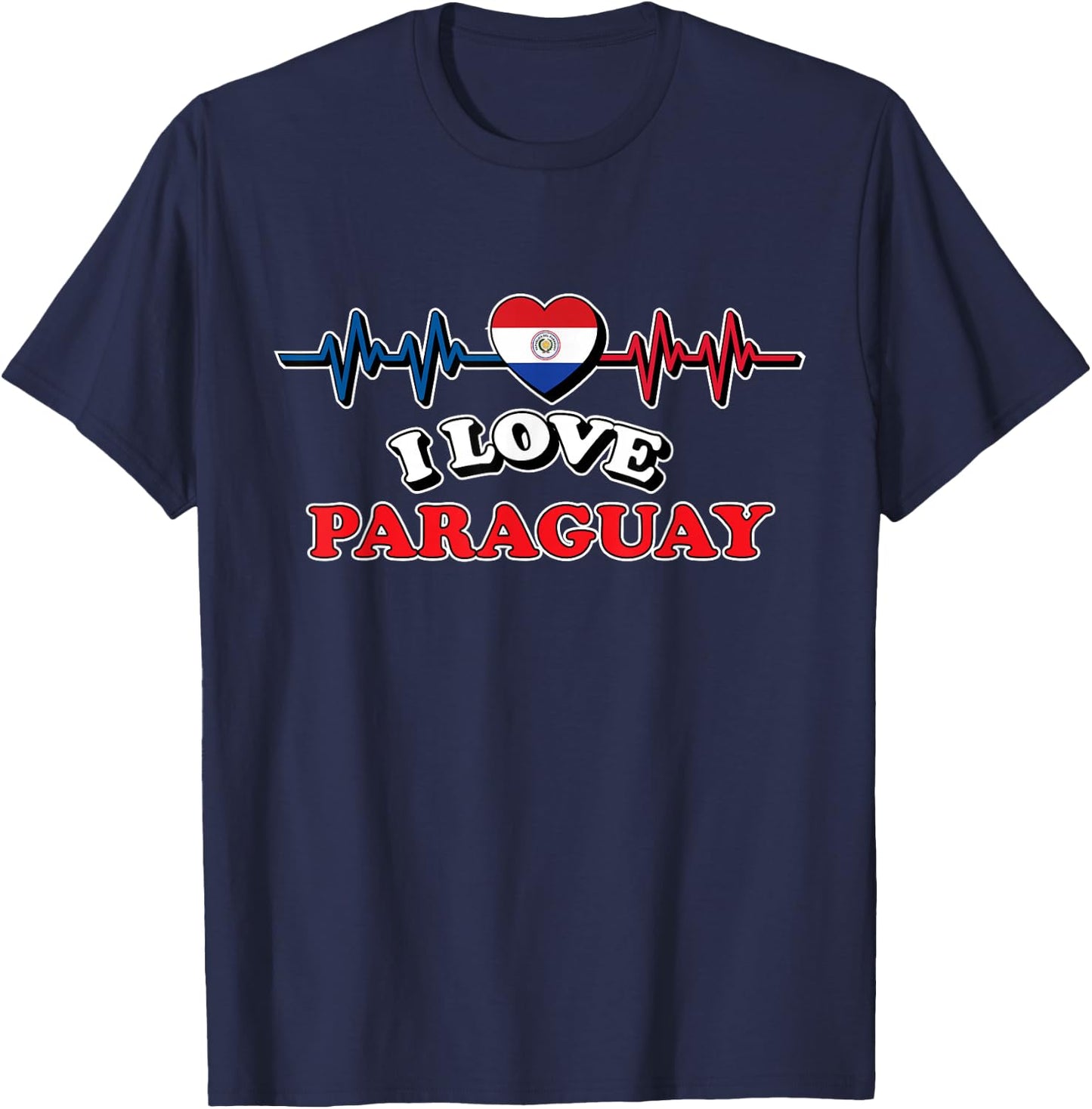 I Love Paraguay Trip Travel Matching Family Vacation T-Shirt - T-Shirt | Navy