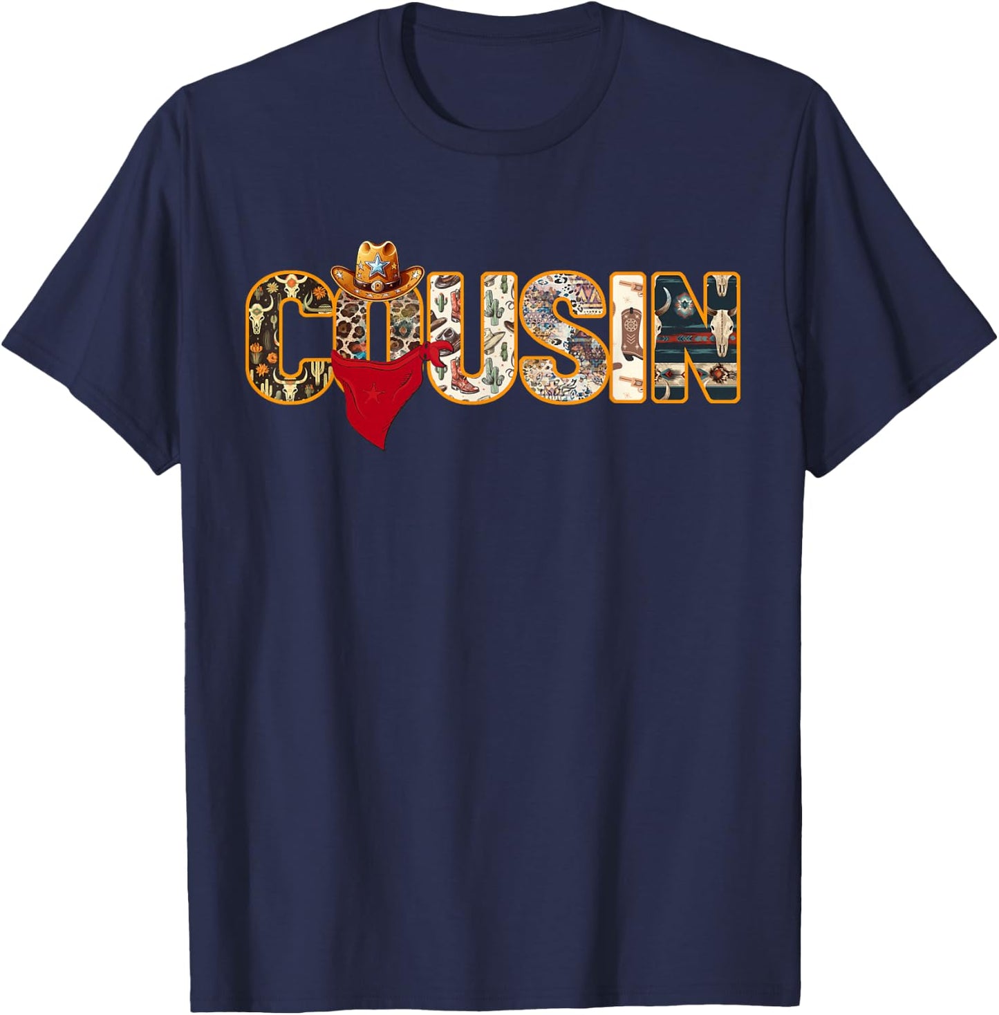 Cousin Of The Birthday Boy Western Rodeo Family Matching T-Shirt - T-Shirt | Navy