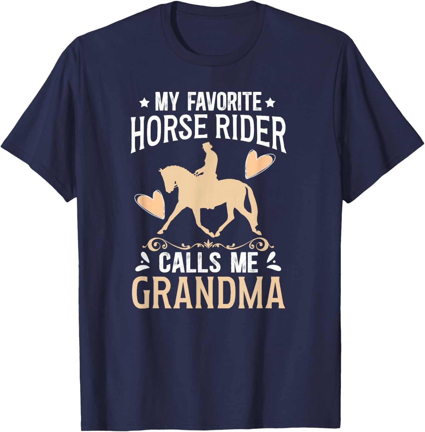 Horse Show Grandma Proud Equestrian Grandmother T-Shirt - T-Shirt | Navy