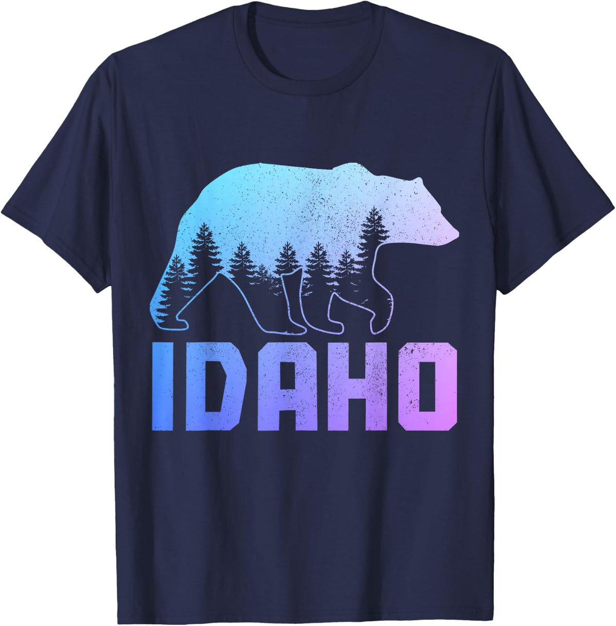 Idaho Bear Grizzly Pride Outdoor Hiking Nature Vintage T-Shirt - T-Shirt | Navy