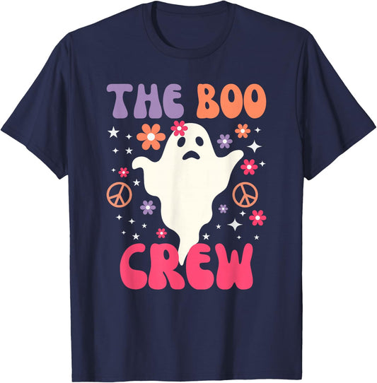 Halloween The Boo Crew - Cute Ghost - Spooky Family Matching T-Shirt - T-Shirt | Navy