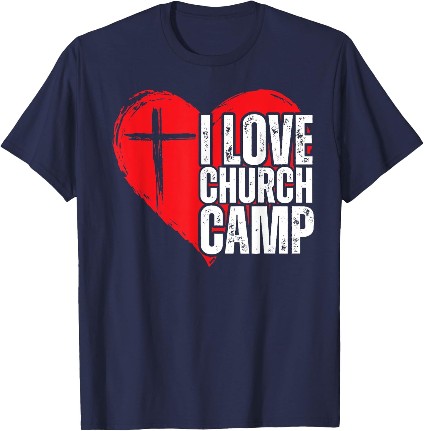 I Love Church Camp VBS Vacation Bible School Jesus VBS Crew T-Shirt - T-Shirt | Navy