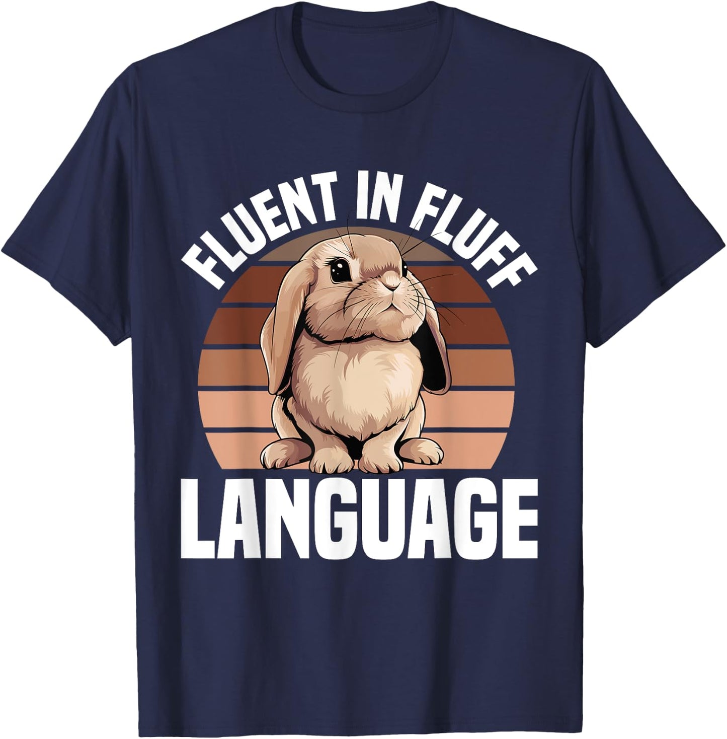 Fluffy Holland Lop Bunny Stuffed Animal Plush Lop Bunny T-Shirt - T-Shirt | Navy