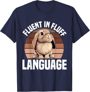 Fluffy Holland Lop Bunny Stuffed Animal Plush Lop Bunny T-Shirt - T-Shirt | Navy