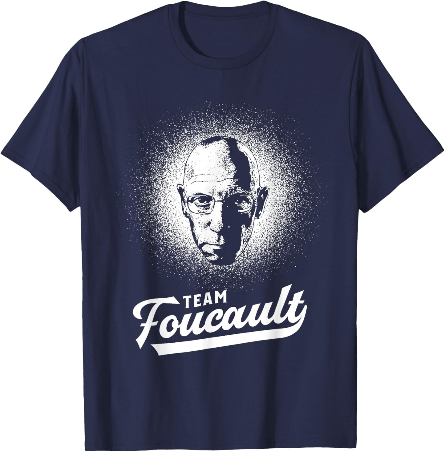 Team Foucault - Philosophy Retro Portrait T-Shirt - T-Shirt | Navy