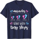 Miracles Start With Tiny Steps Baby Feet Nurse T-Shirt - T-Shirt | Navy