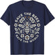 Save The Bees Save The World Floral Bee T-Shirt - T-Shirt | Navy