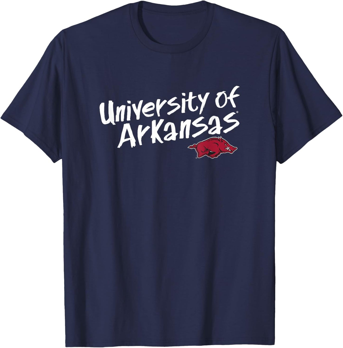 University of Arkansas Razorbacks Written Text T-Shirt - T-Shirt | Navy
