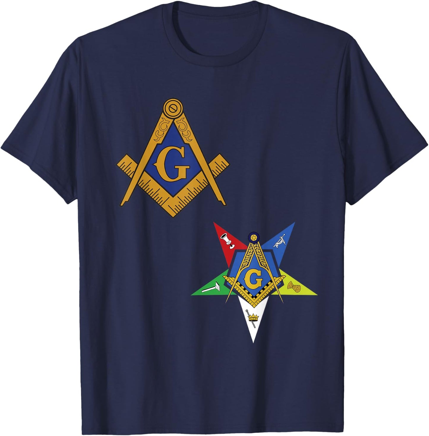 Mason Worthy Patron Split OES Masonic Order Eastern Star T-Shirt - T-Shirt | Navy