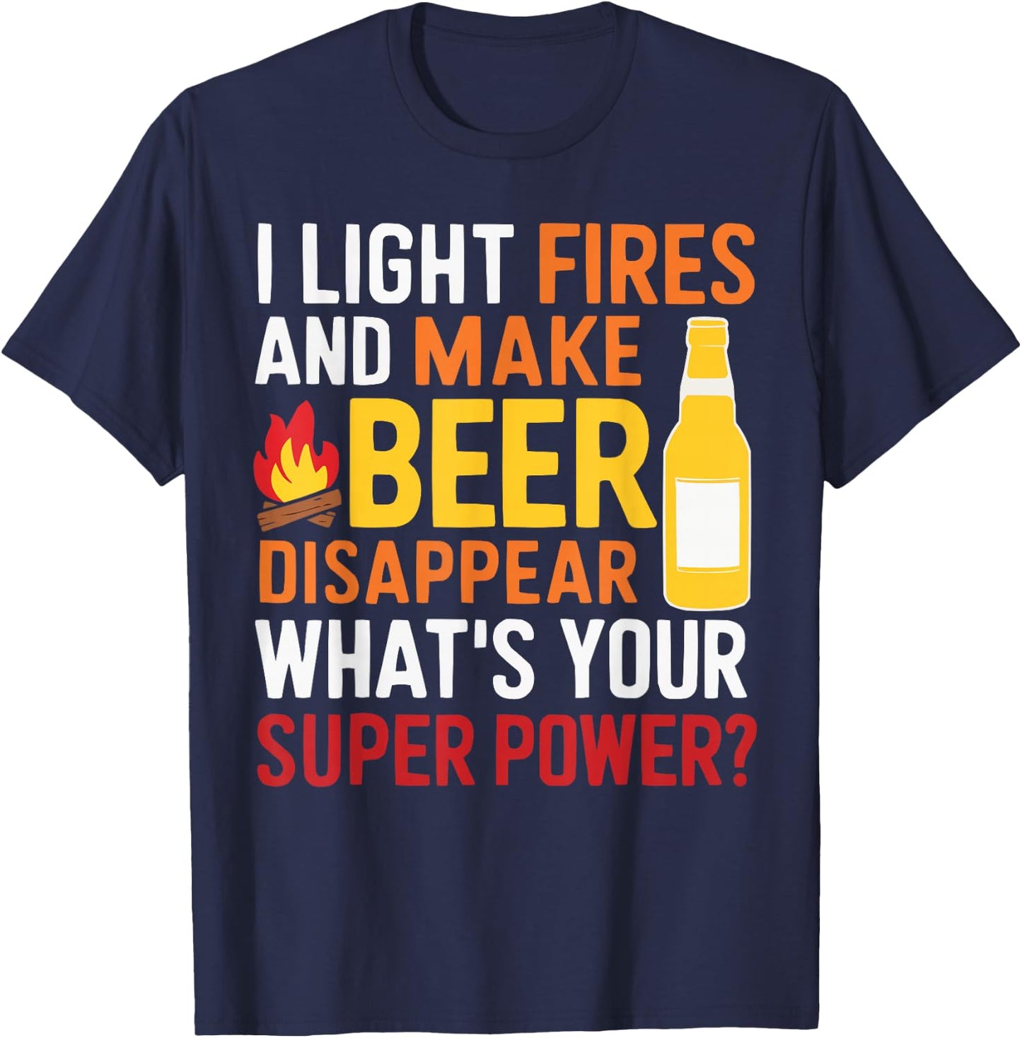 Firepit Outdoor Camp Fire Pit Camping Campfire T-Shirt - T-Shirt | Navy