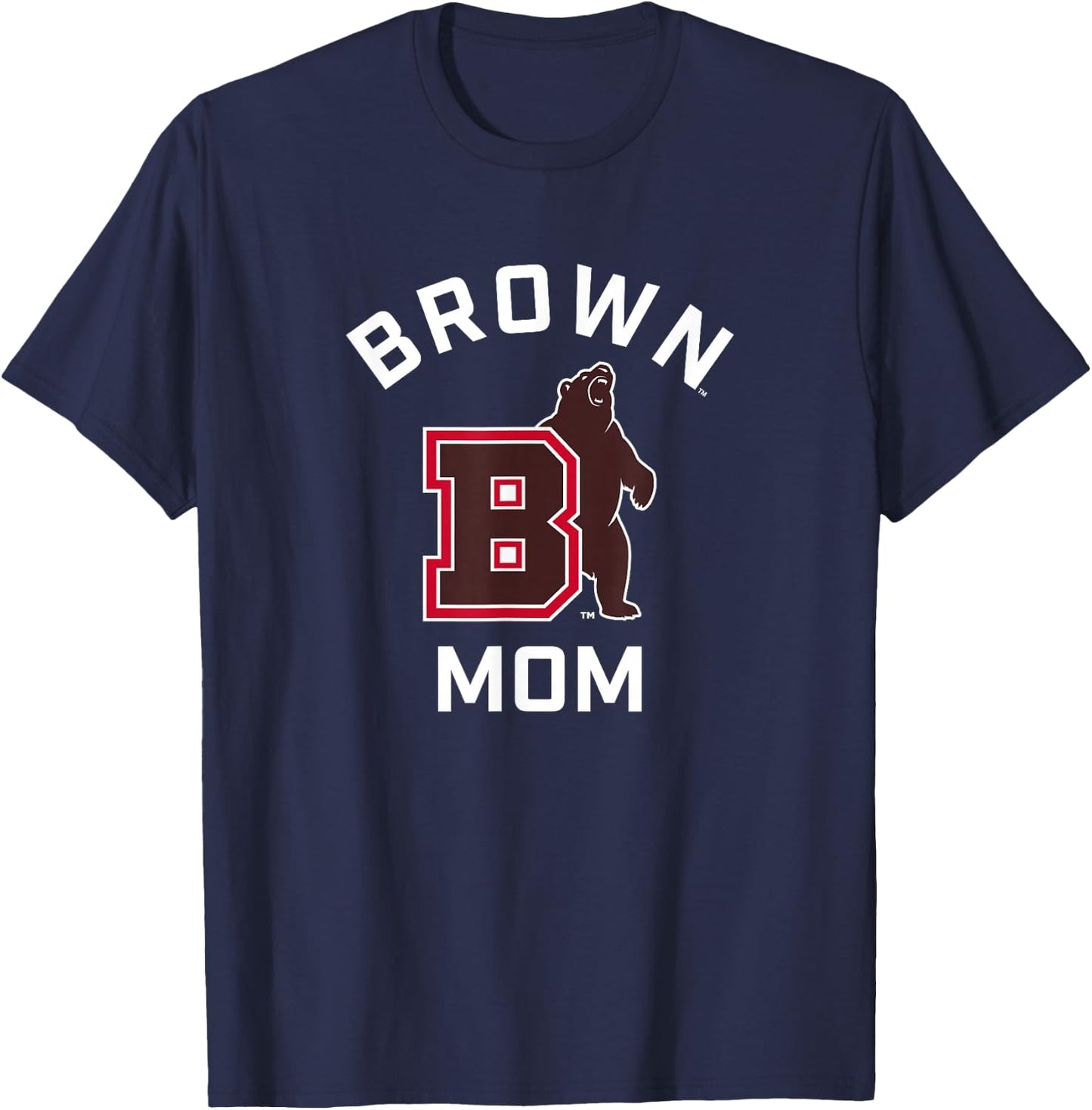 Brown University Bears Arched Mom T-Shirt - T-Shirt | Navy
