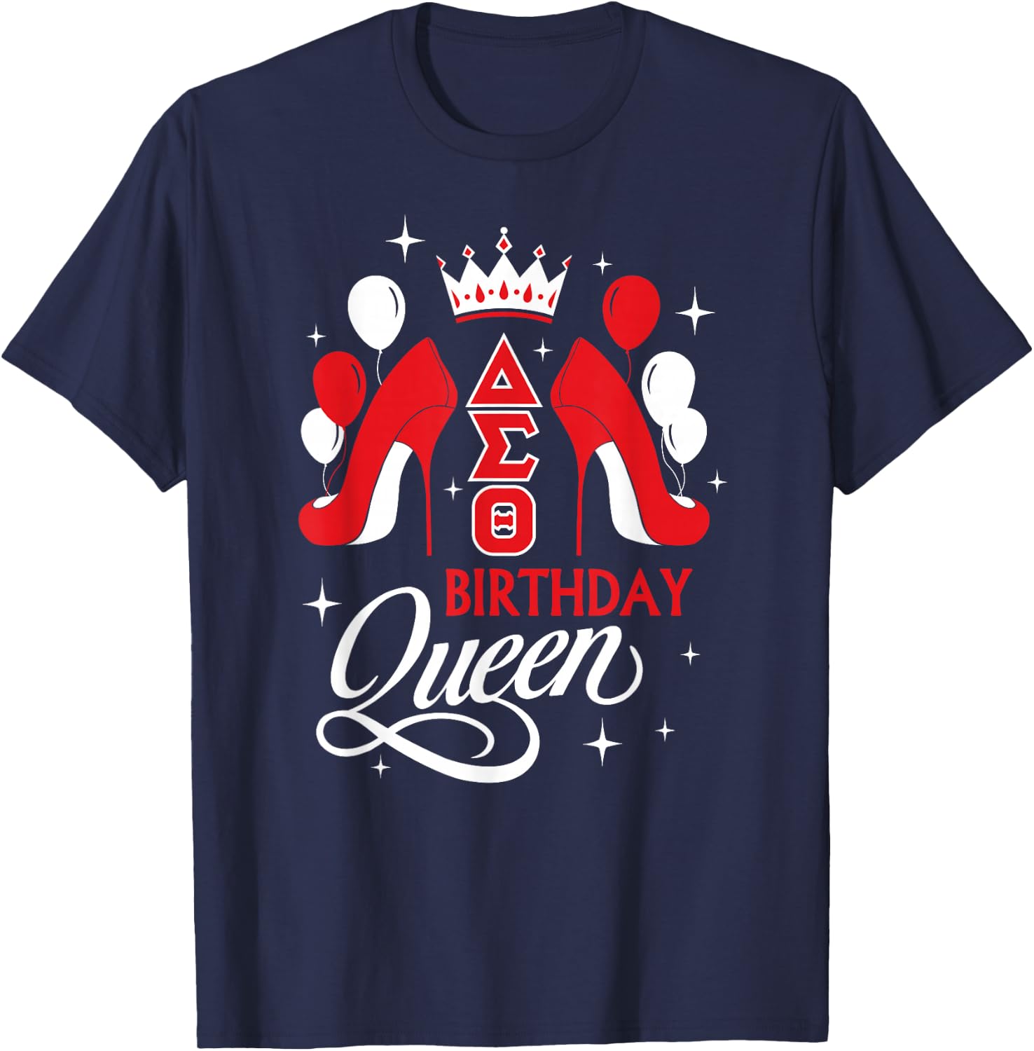 Delta Sigma Theta Sorority Paraphernalia, Birthday Queen T-Shirt - T-Shirt | Navy