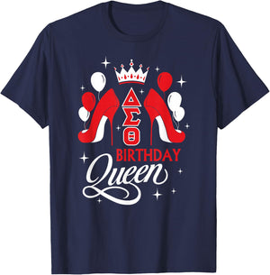 Delta Sigma Theta Sorority Paraphernalia, Birthday Queen T-Shirt - T-Shirt | Navy
