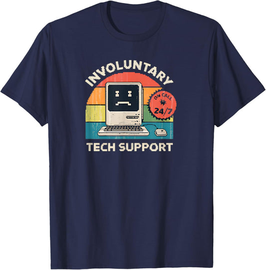 Involuntary Tech Support Funny Tech Assistant Computer T-Shirt - T-Shirt | Navy