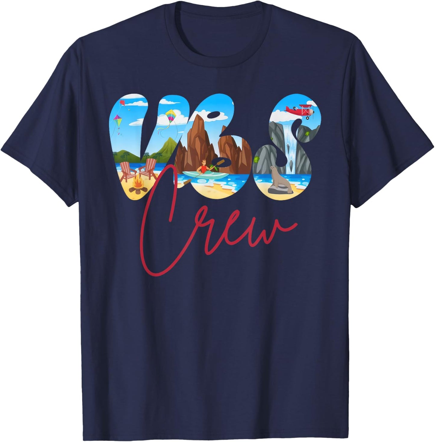 Scuba VBS Crew Breaker Rock Beach VBS 2024 Christian Women Kids T-Shirt - T-Shirt | Navy