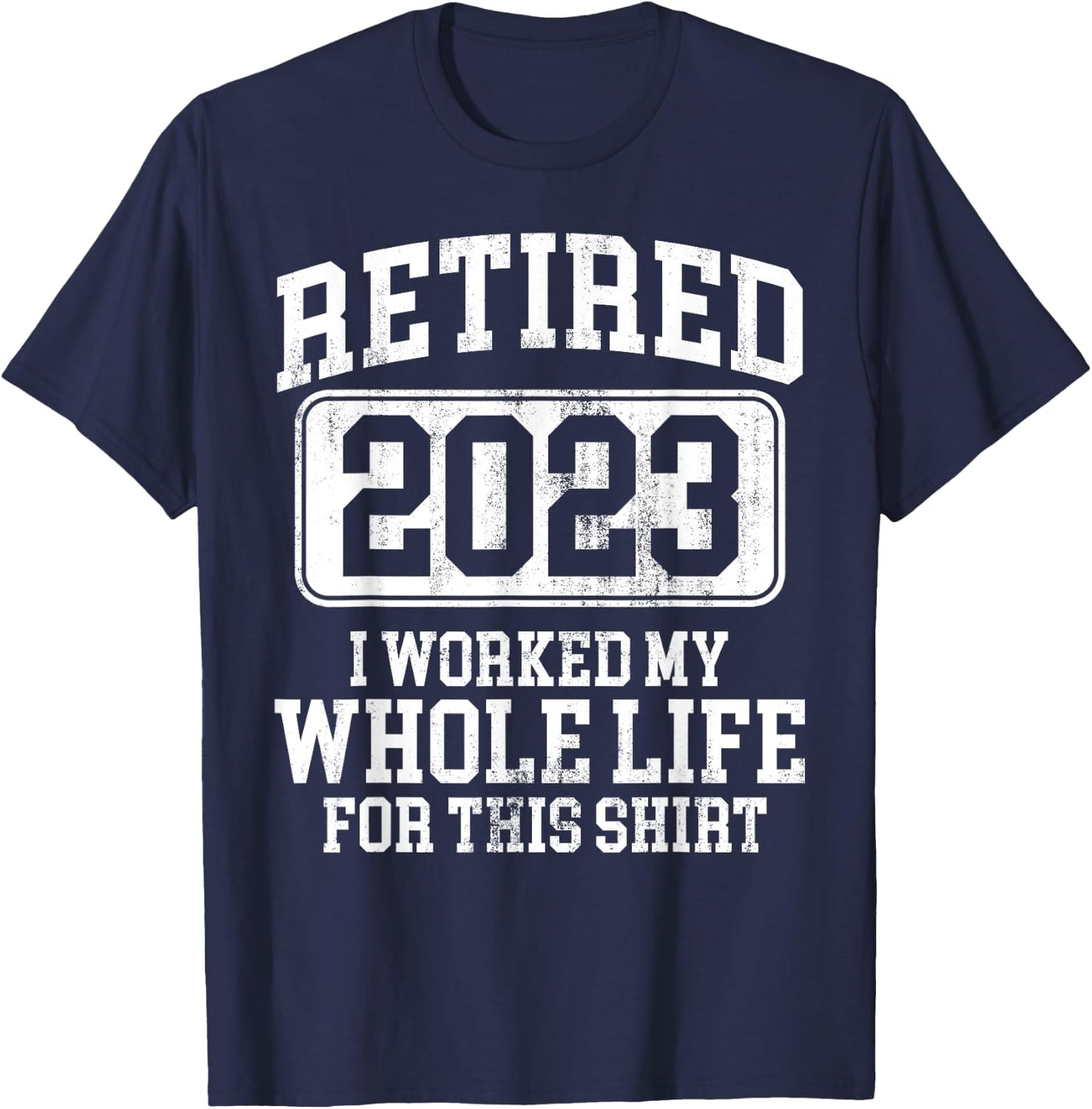 Retired 2023 Humor & Women - Classic Fit, Short Sleeve, Black T-Shirt - T-Shirt | Navy