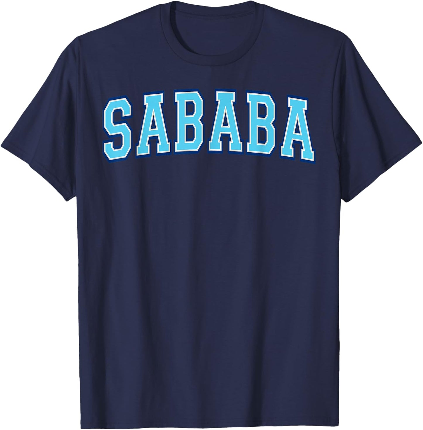 Sababa Hebrew Slang Cool Varsity Blue Letters T-Shirt - T-Shirt | Navy