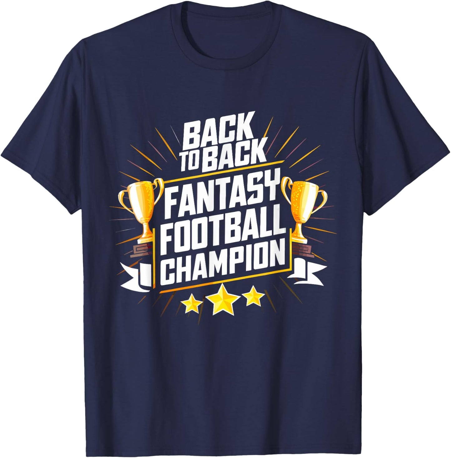 Back to Back Champion Fantasy Football Draft Party Kit T-Shirt - T-Shirt | Navy