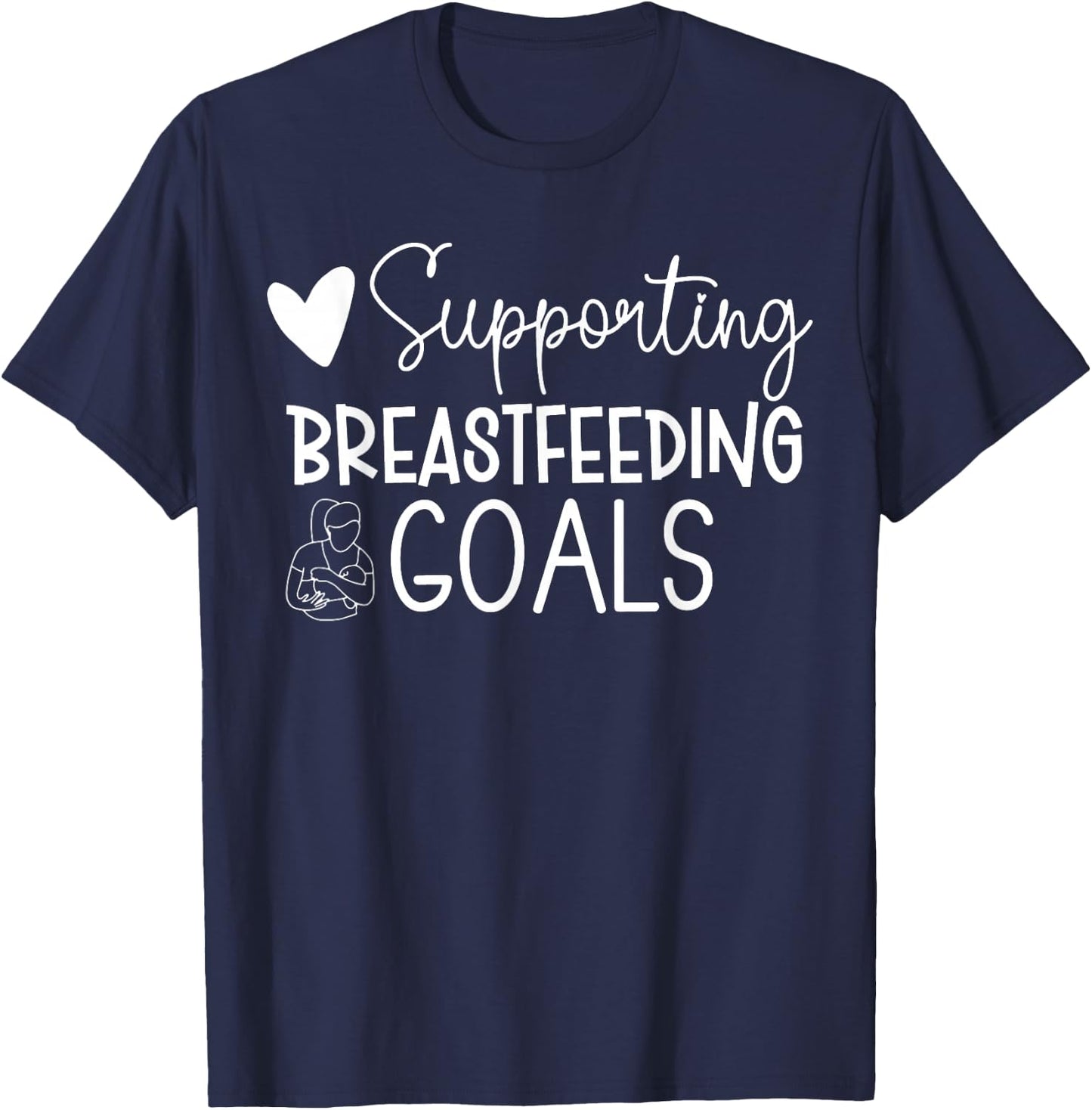 Retro Supporting Breastfeeding Goals IBCLC Crew T-Shirt - T-Shirt | Navy
