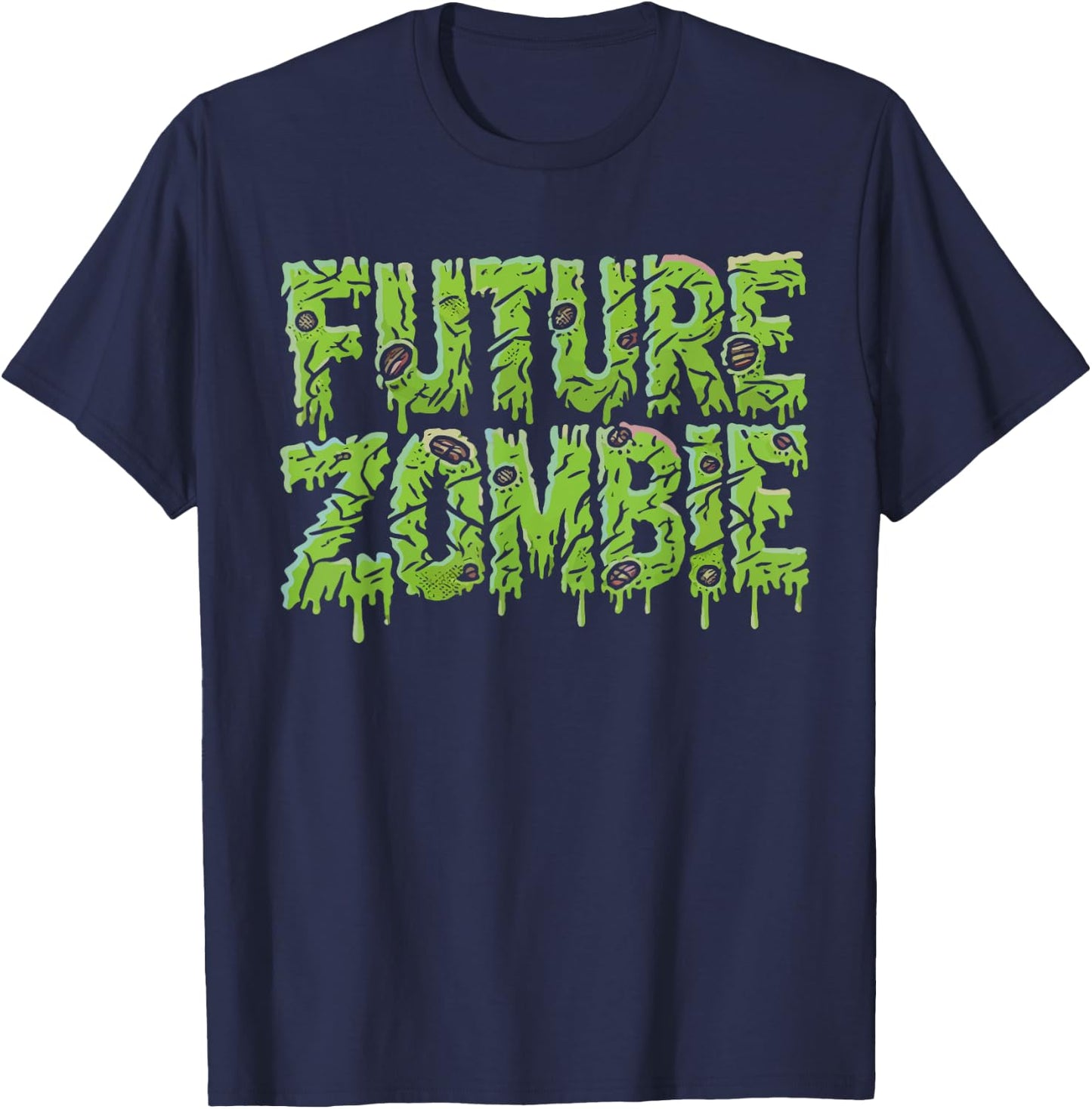 Future Zombie Halloween Costume Creepy T-Shirt - T-Shirt | Navy