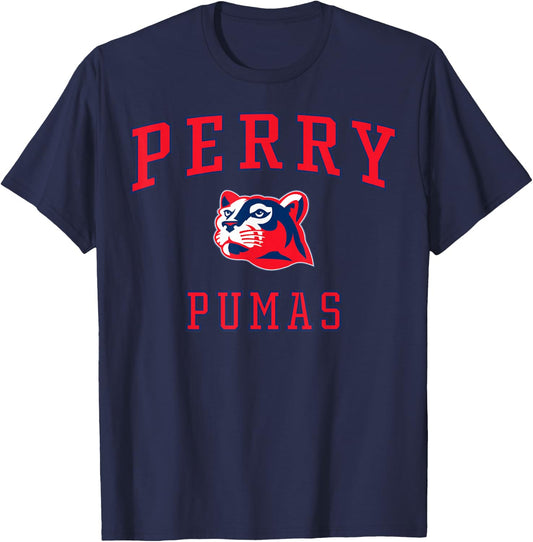 Perry High School Pumas C1 T-Shirt - T-Shirt | Navy