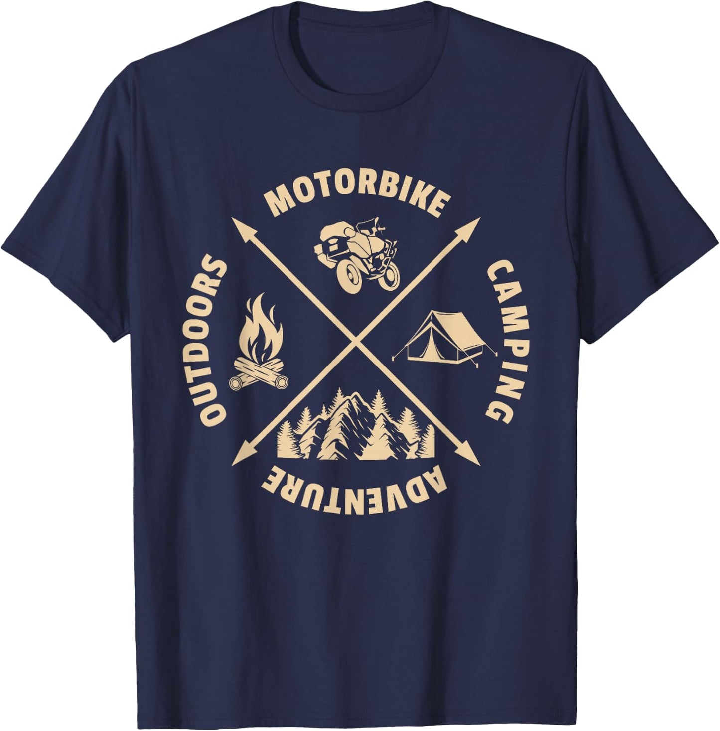 Adventure Rider Motorcycle Camping Dual Sport T-Shirt - T-Shirt | Navy