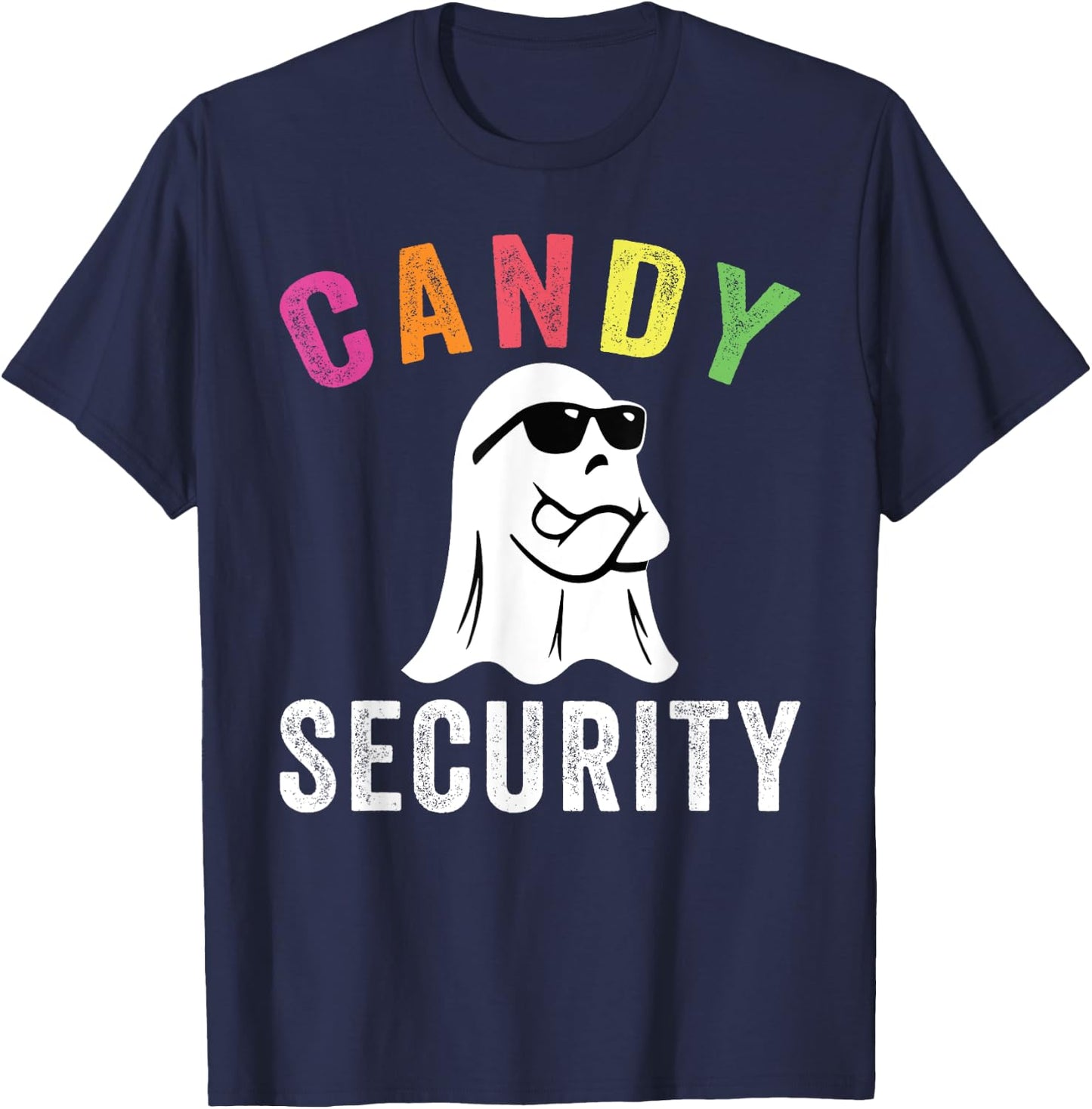 Halloween Costume Halloween Candy Security Funny Ghost T-Shirt - T-Shirt | Navy