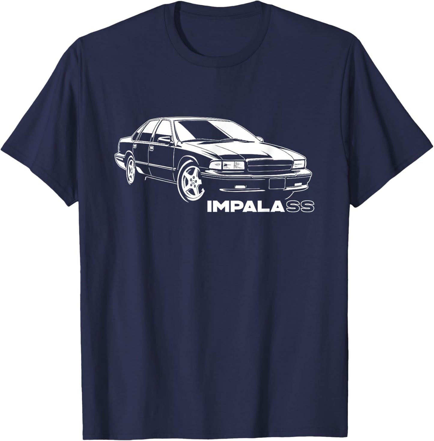 Impala SS Silhouette B Body Impala SS Car 94-96 Coupe OBS T-Shirt - T-Shirt | Navy