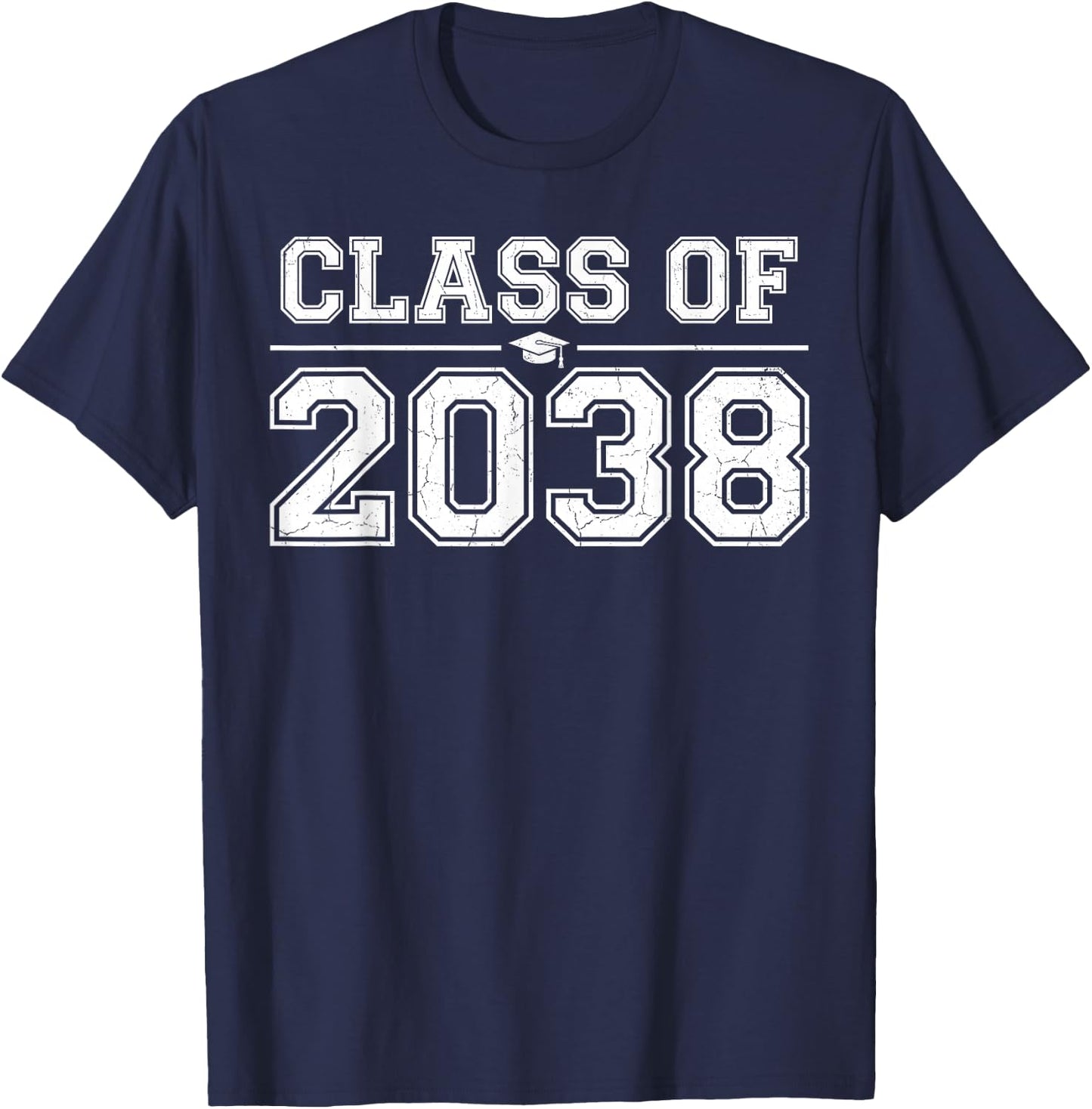 Class of 2038 Grow with Me Shirt, Graduation Kindergarten T-Shirt - T-Shirt | Navy