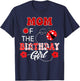 Mom Of The Birthday Girl Family Matching Ladybug Birthday T-Shirt - T-Shirt | Navy