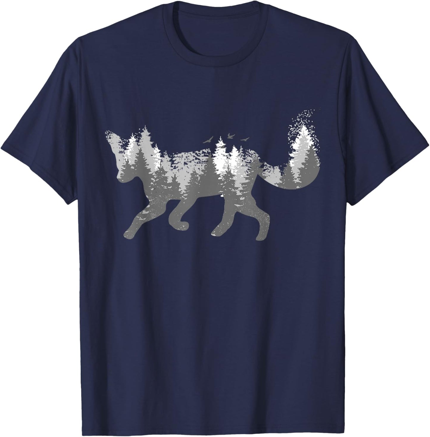 Fox Nature Outdoor Hiking Camping Hunting Gift T-Shirt - T-Shirt | Navy