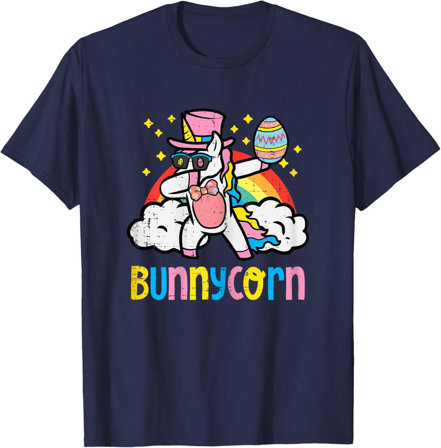 Bunnycorn Easter Unicorn Dab Dance Toddler Girls Kids Women T-Shirt - T-Shirt | Navy