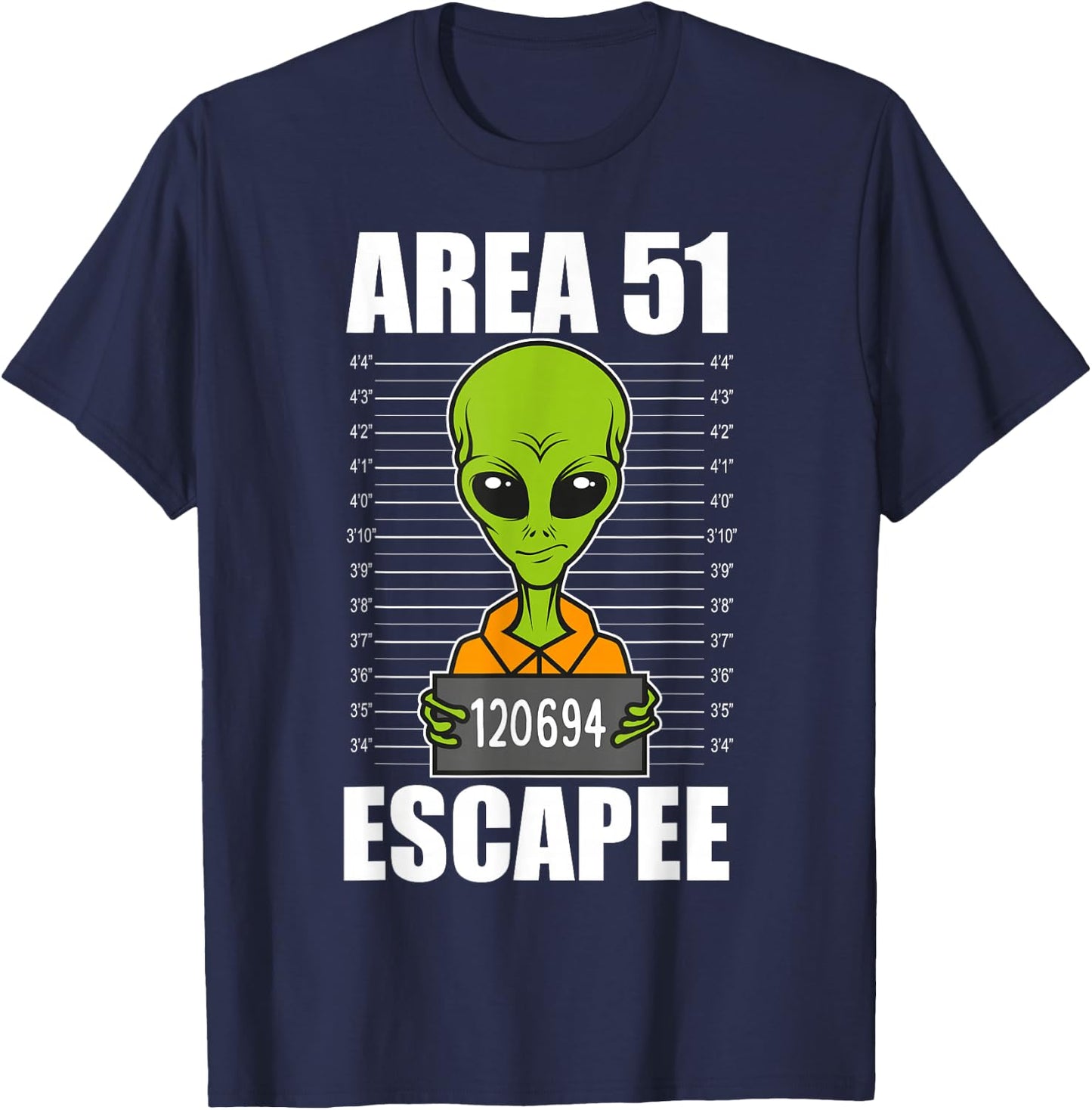 Storm Area 51 Alien Escapee from Area 51 - Alien Mugshot T-Shirt - T-Shirt | Navy