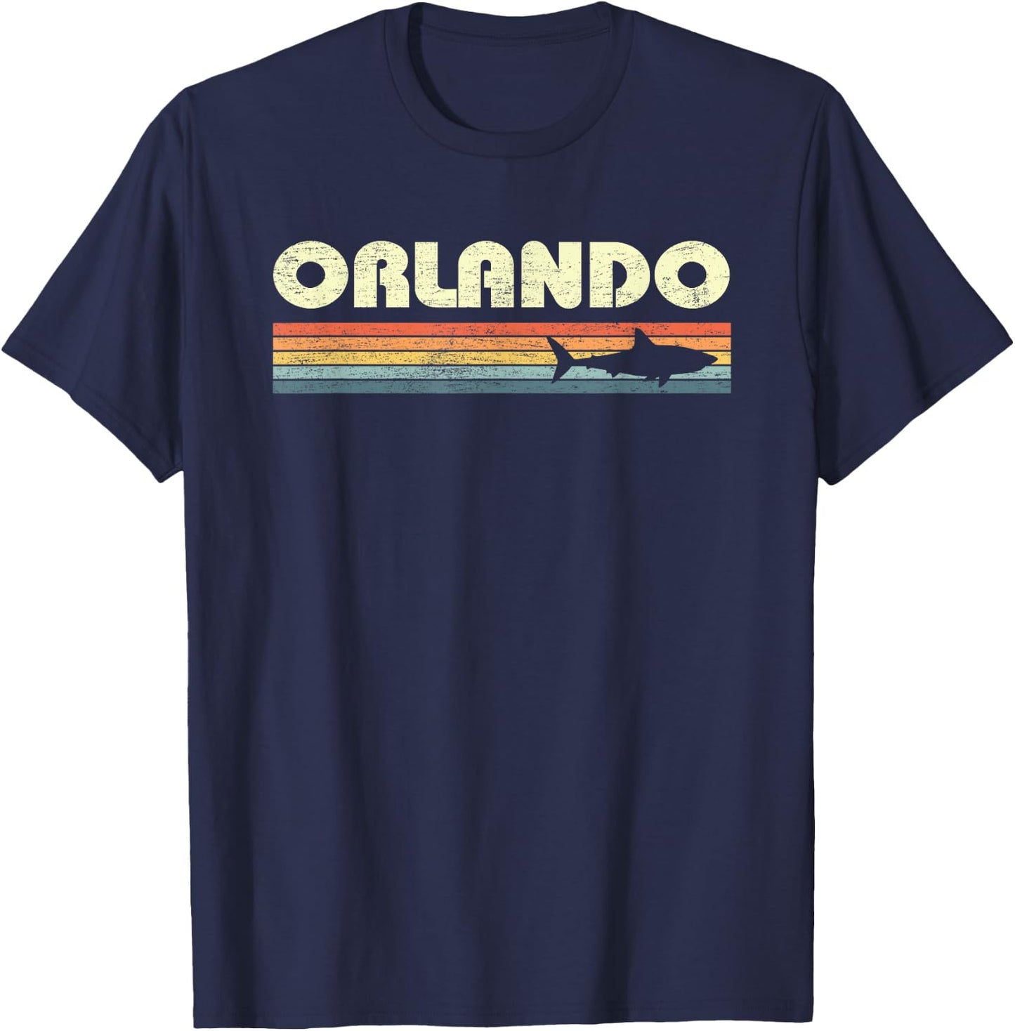 Orlando Florida Vintage Shark Souvenir T-Shirt - T-Shirt | Navy