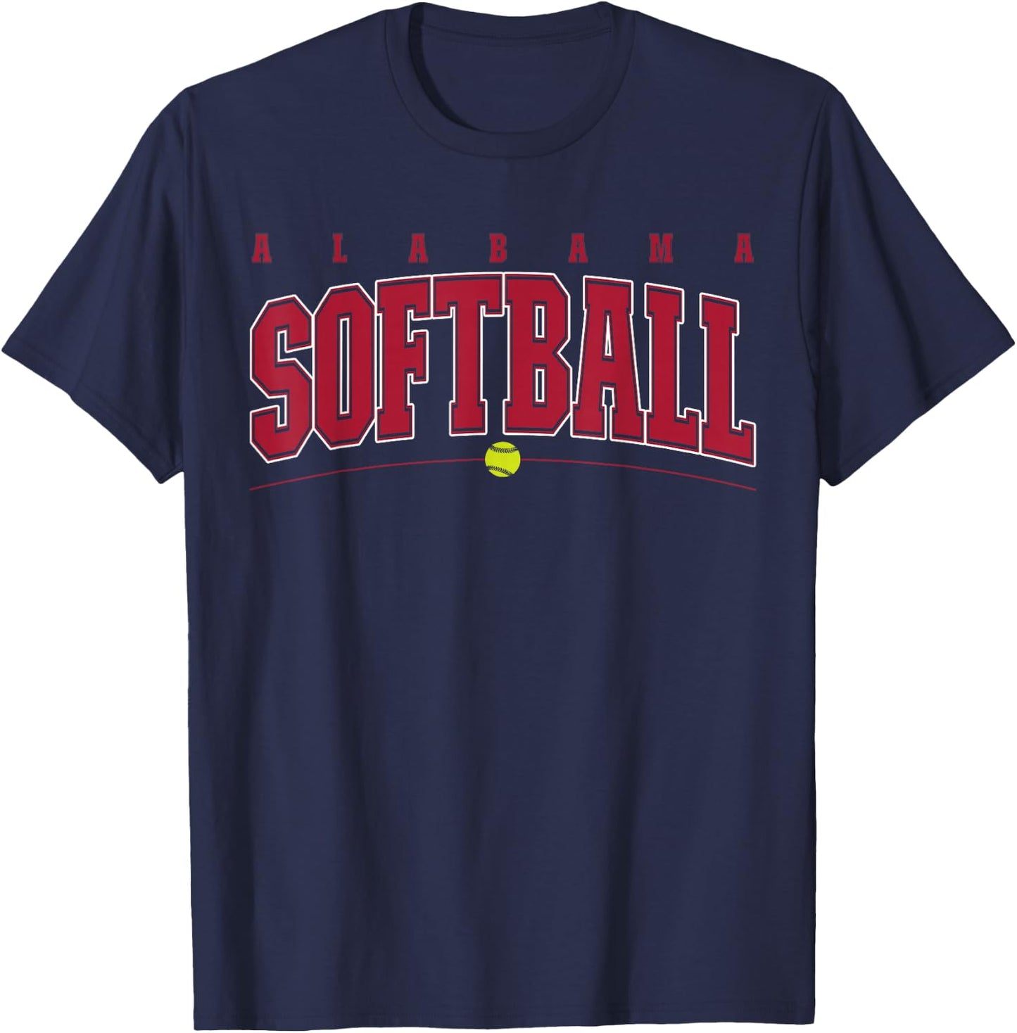 Alabama Softball Vintage Kids Team Retro Softball Fan T-Shirt - T-Shirt | Navy