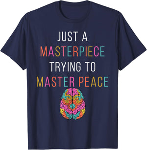 Just A Masterpiece Mental Health Awareness Green Stigma T-Shirt - T-Shirt | Navy