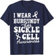 Kids I Wear Burgundy For Sickle Cell Anemia Awareness T-Shirt - T-Shirt | Navy