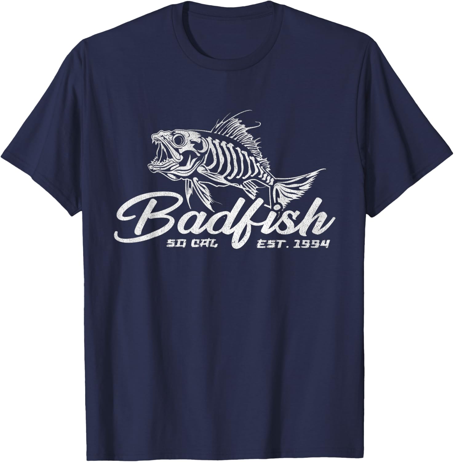 Badfish Classic Arts Funny Animal Musicians Apparel Lovers T-Shirt - T-Shirt | Navy