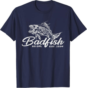 Badfish Classic Arts Funny Animal Musicians Apparel Lovers T-Shirt - T-Shirt | Navy