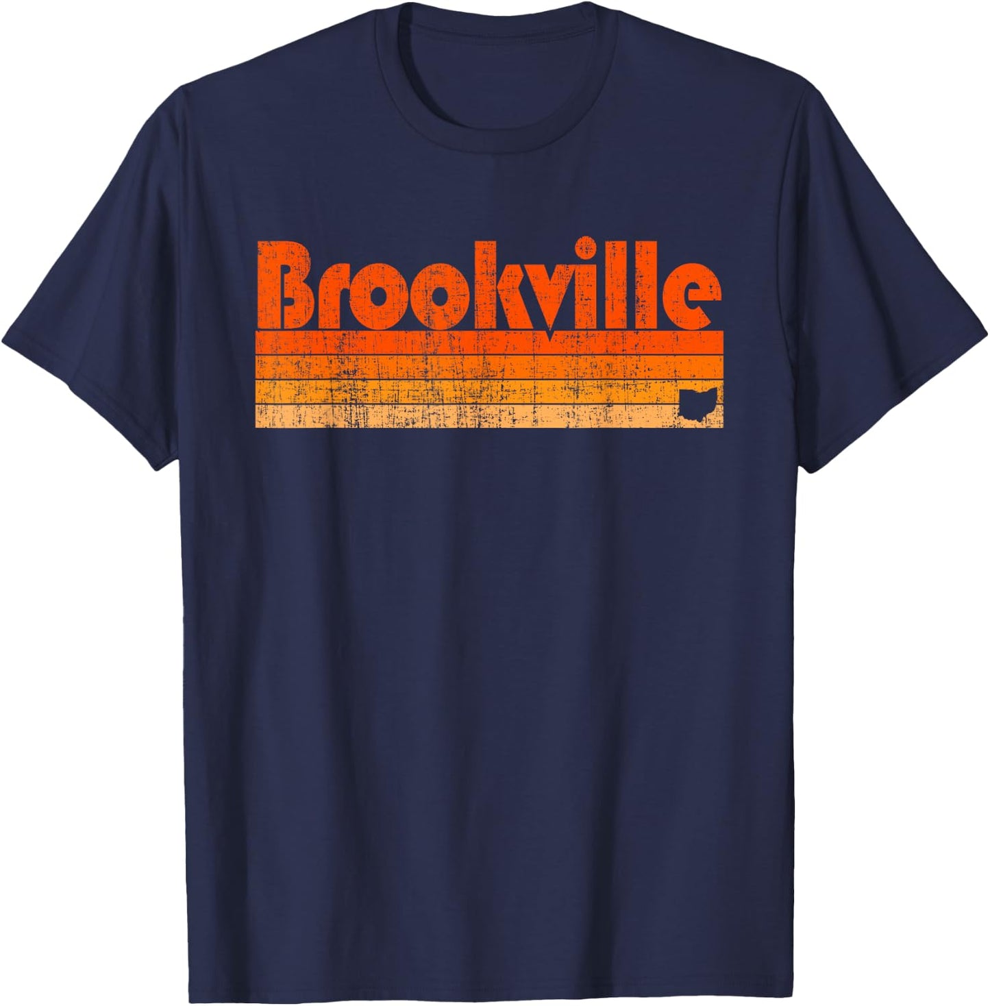 Brookville, Ohio Retro 80s Style T-Shirt - T-Shirt | Navy
