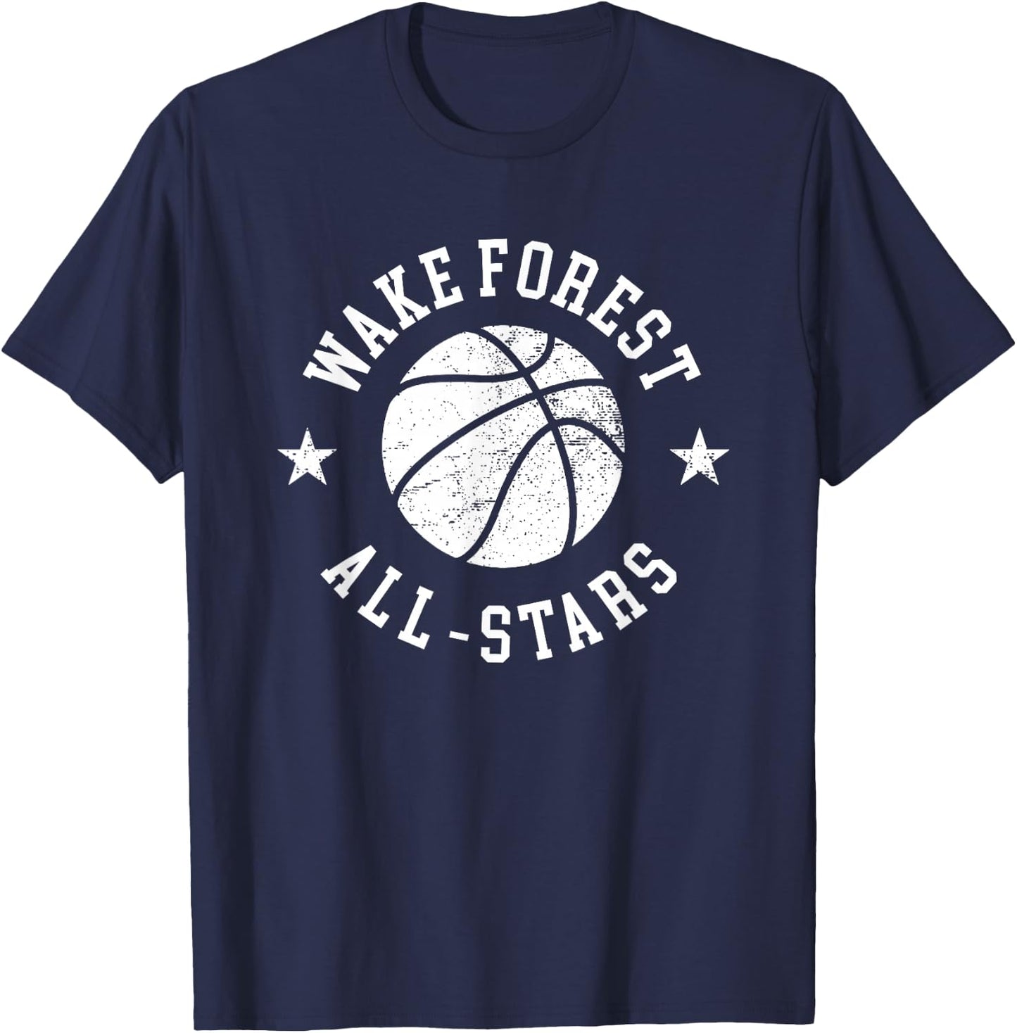 Wake Forest Vintage All-Stars Retro 80s Basketball T-Shirt - T-Shirt | Navy