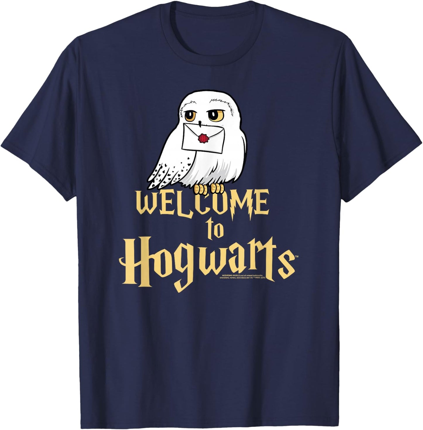 Harry Potter Hedwig Welcome to Hogwarts T-Shirt - T-Shirt | Navy
