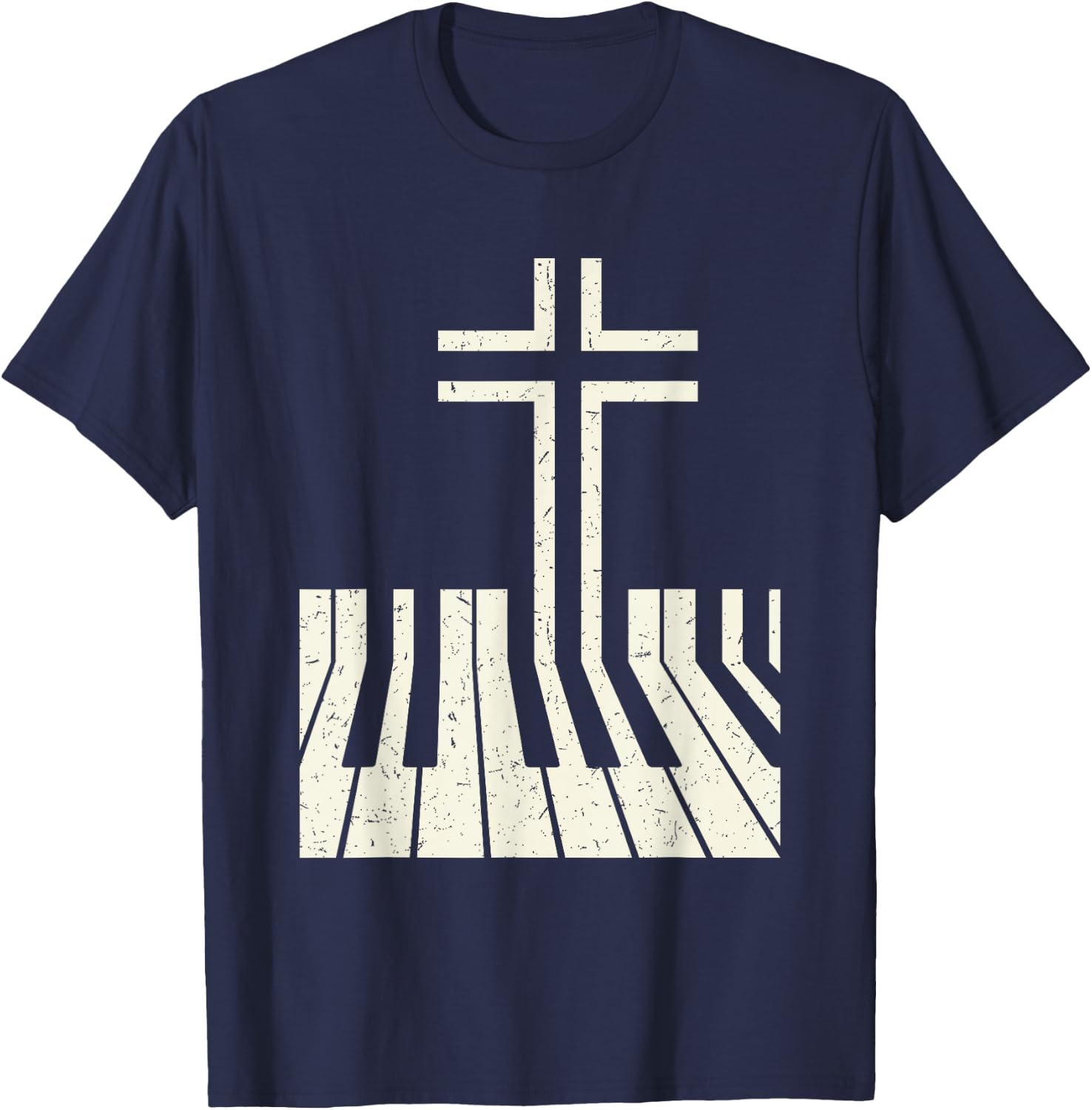 Christian Piano Player Piano Teacher Keyboard T-Shirt - T-Shirt | Navy