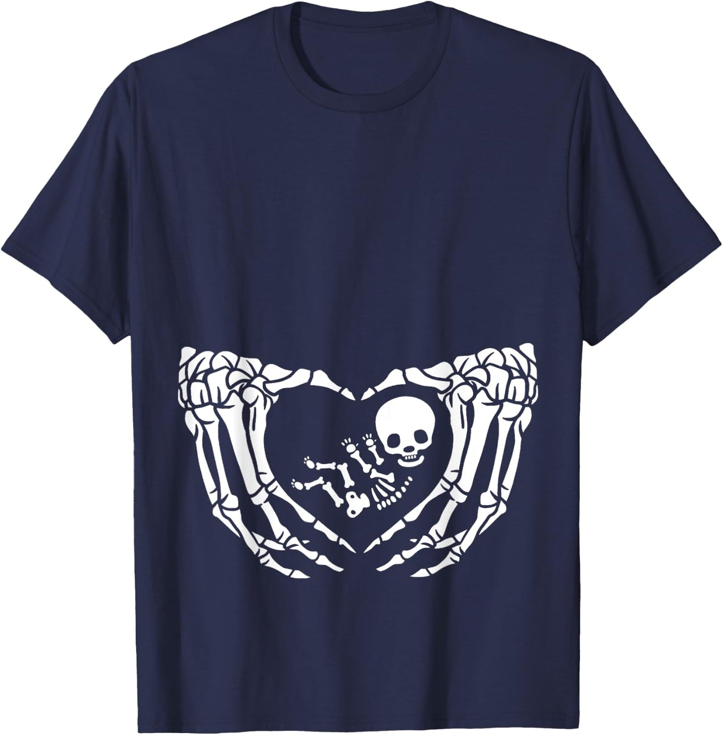 Skeleton Baby, Halloween Maternity, Spooky X-ray Pregnancy T-Shirt - T-Shirt | Navy