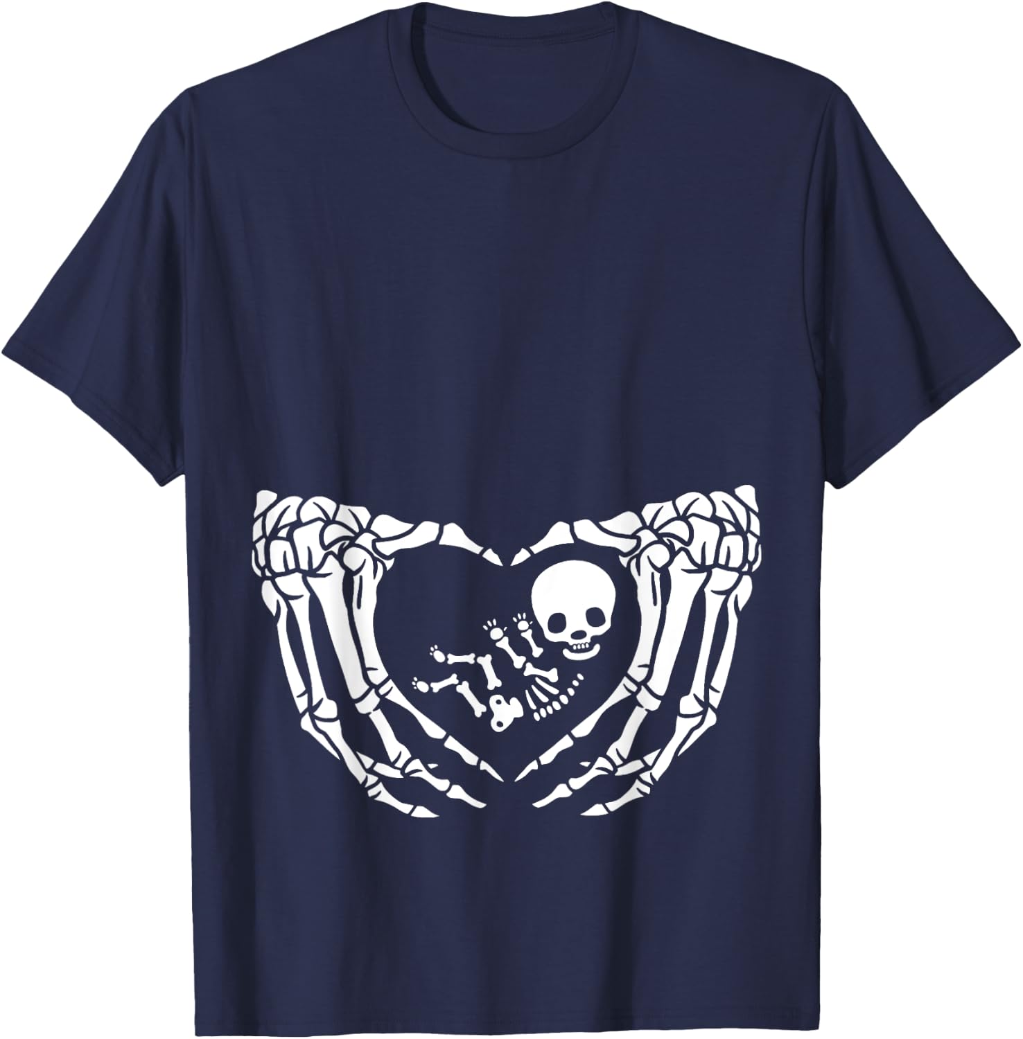 Skeleton Baby, Halloween Maternity, Spooky X-ray Pregnancy T-Shirt - T-Shirt | Navy
