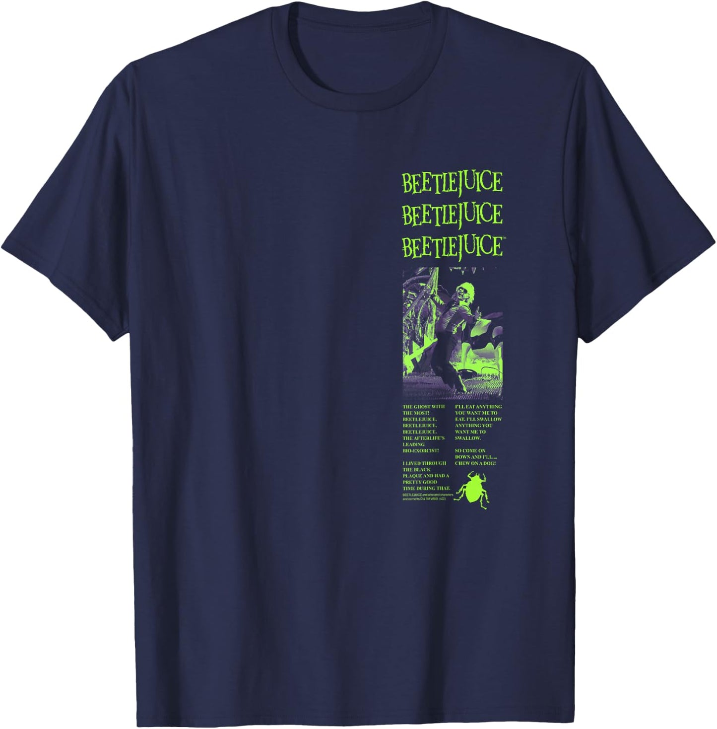 Beetlejuice Retro Ad Collage Movie T-Shirt - T-Shirt | Navy