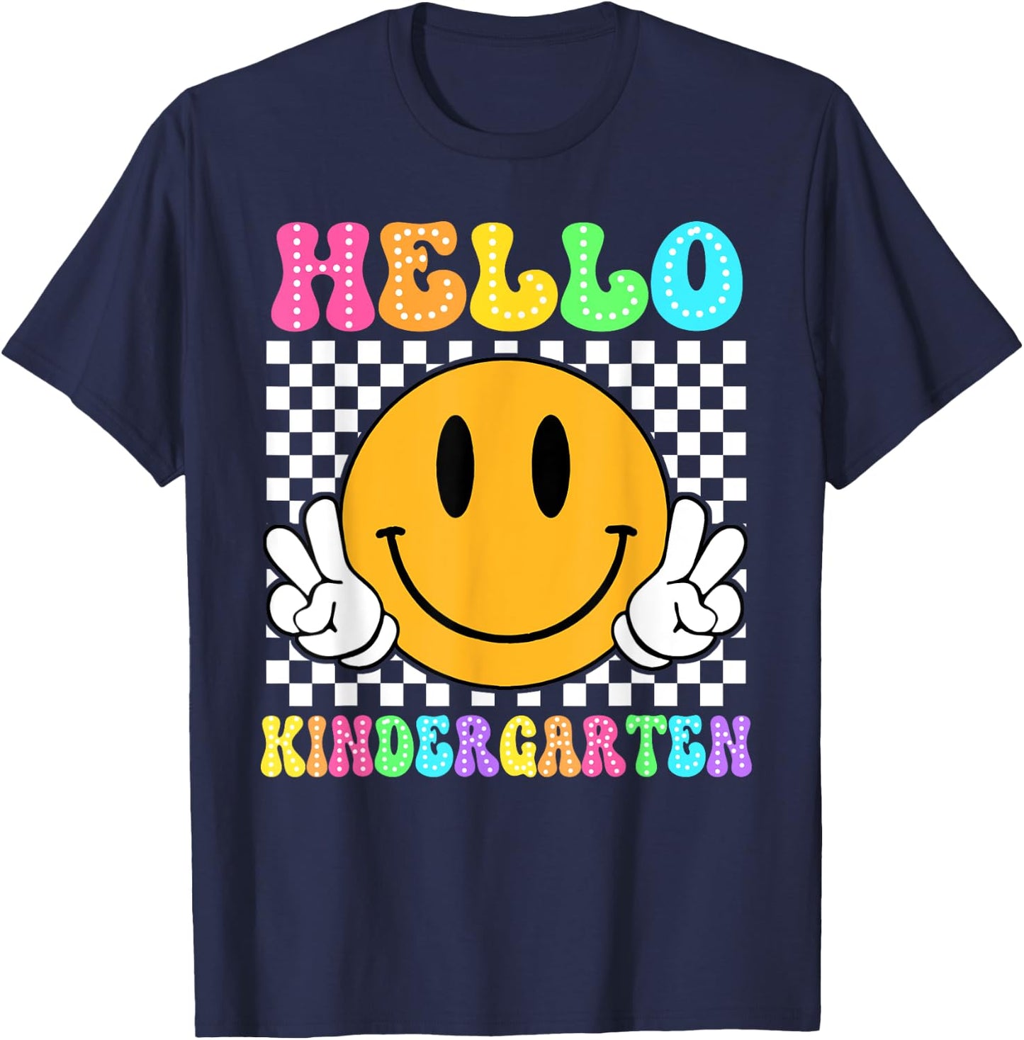 Hello Kindergarten Back to School for Teachers and Students Women Girls Kids T-Shirt - T-Shirt | Navy