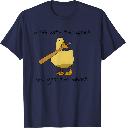 Duck And Baseball Bat Mess With The Quack You Get The Whack T-Shirt - T-Shirt | Navy