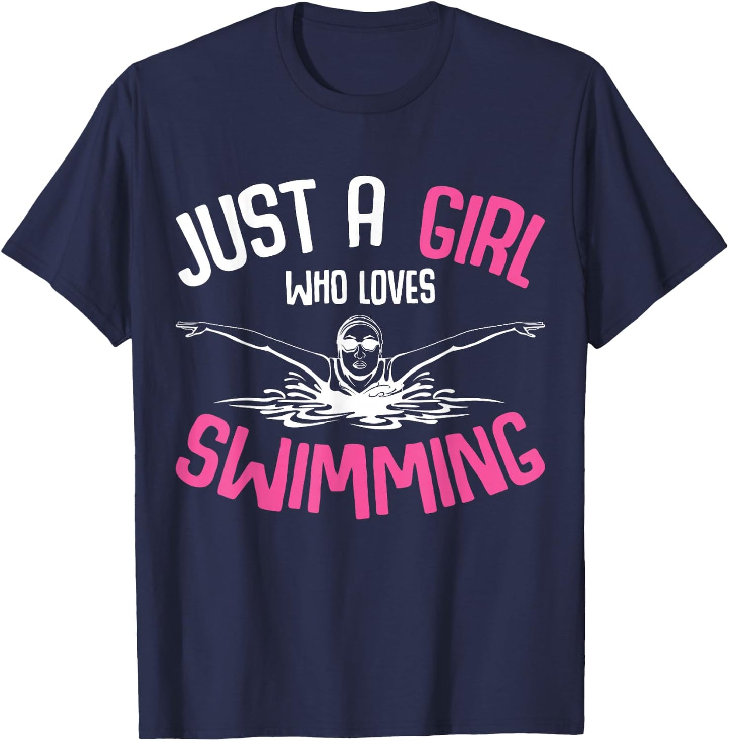 Just a Girl who loves Swimming Swimmers Kids T-Shirt - T-Shirt | Navy