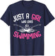 Just a Girl who loves Swimming Swimmers Kids T-Shirt - T-Shirt | Navy